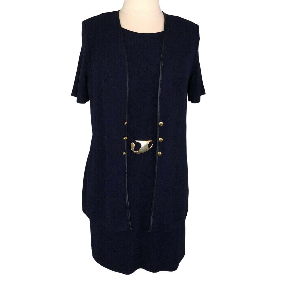 L.L. Martin Career Maternity Sheath Dress Knee Length Lagenlook Stretch Sz 18